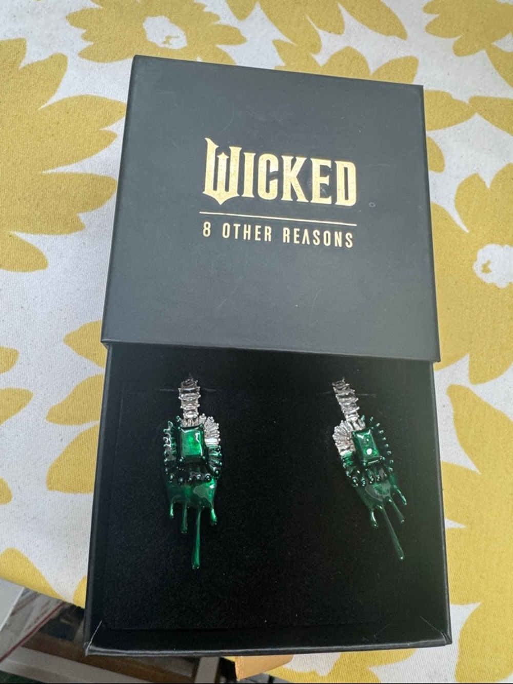 Wicked '8 Other Reasons' Emerald Drip Statement Earrings